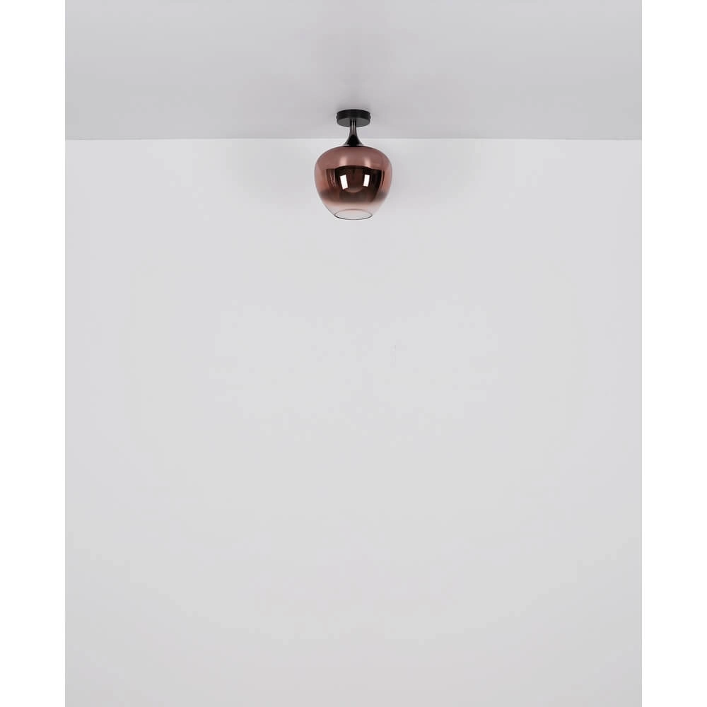 Zwarte plafondlamp Maxy met rood glas Ø 24cm Globo 9007371459964