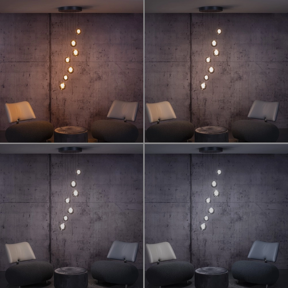 7-lichts hanglamp Pure Popup mystic grey Paul Neuhaus 4012248396674