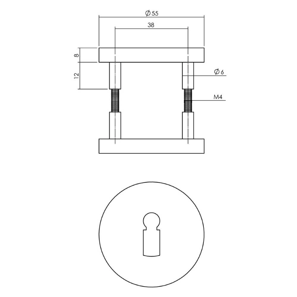 Sleutelrozet Tira aluminium zwart Intersteel 8714186492208