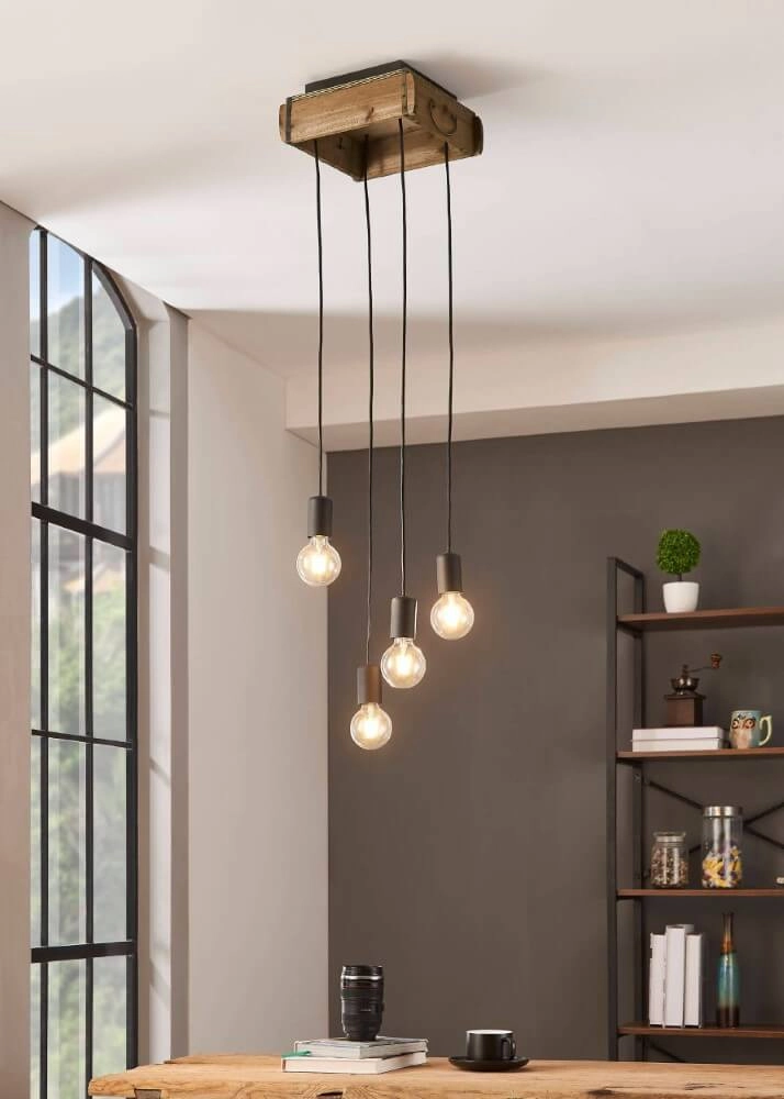 Hanglamp Wootton met hout Eglo 9002759435912