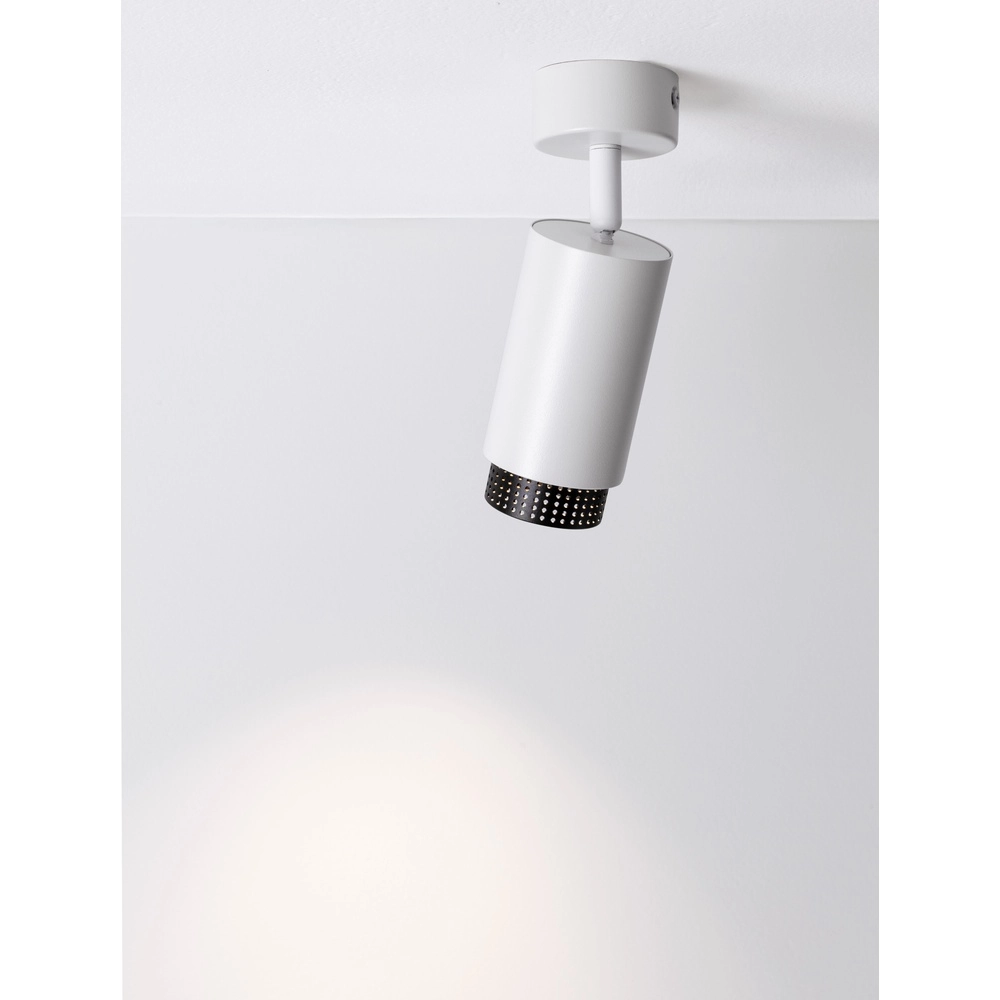 Plafondspot Nessi richtbaar wit met zwart