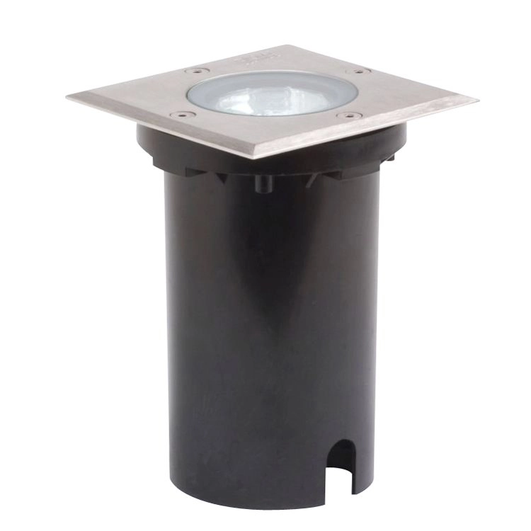 Grond Spot 11cm vierkant RVS
