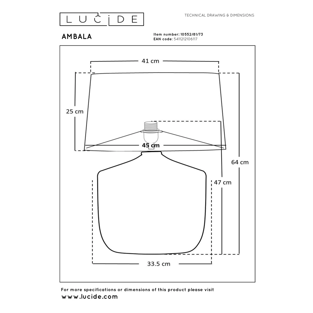 Schemerlamp Ambala Ø 45cm - zeegras bruin Premium by Lucide 5411212106117