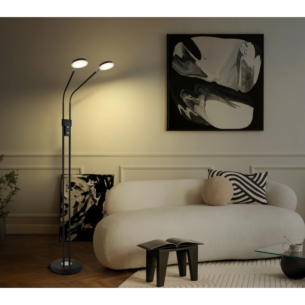 Leeslamp dubbel Silvio zwart Globo 9007371580378