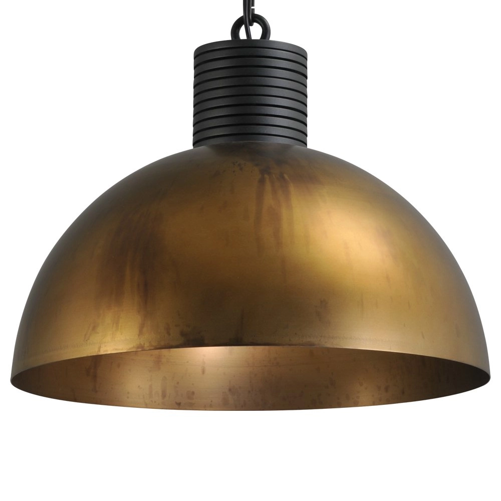 Stoere industrie hanglamp Industria 50 bronsbruin