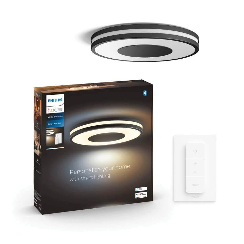 Plafondlamp Hue Being - White Ambiance Ø 34,8cm zwart Philips 8719514341135