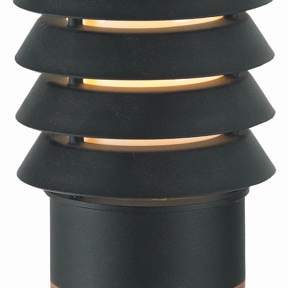 Landelijke terraslamp Selhalm 49cm zwart met hout Franssen 7042891450666