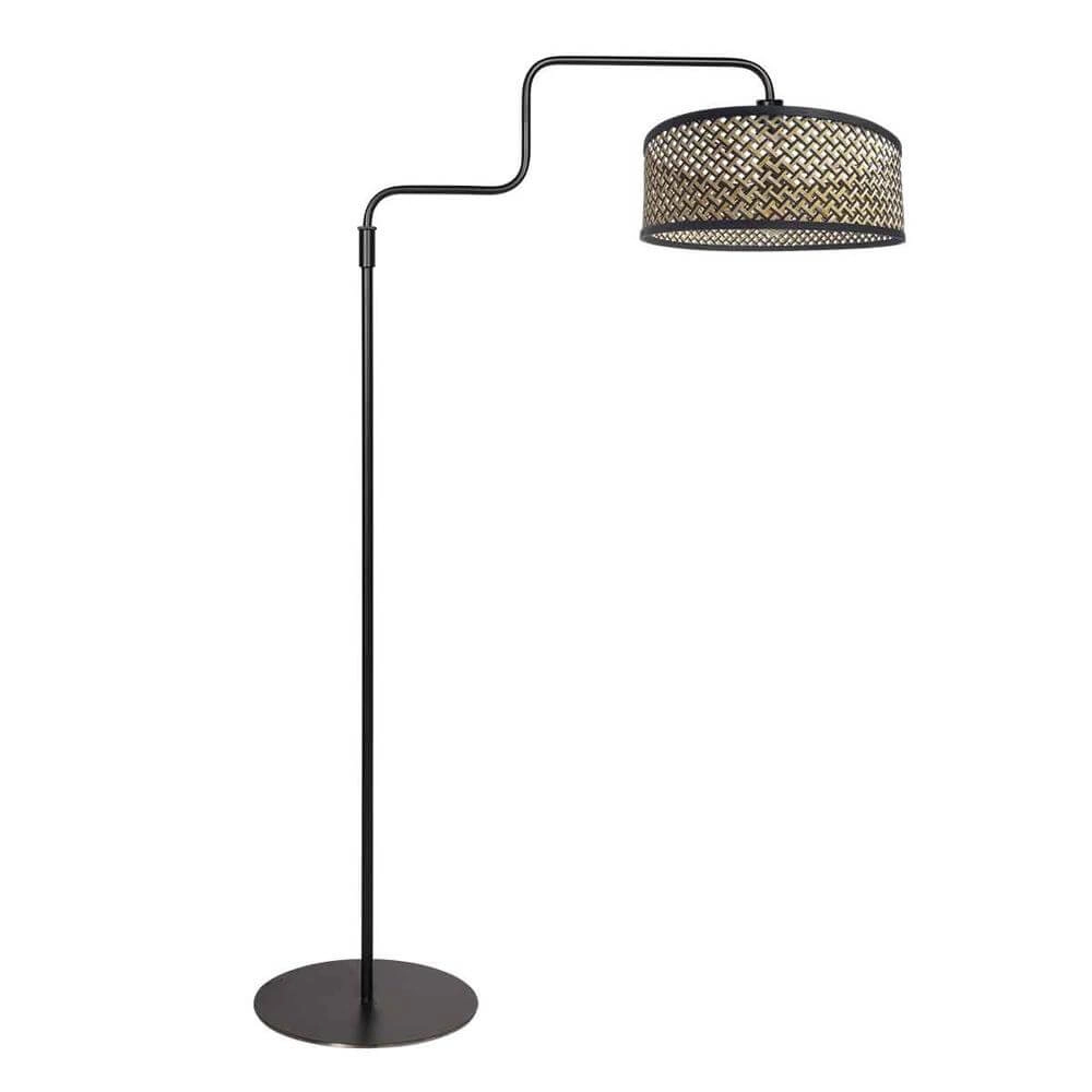 Vloerlamp zwart Bloeba met bamboe