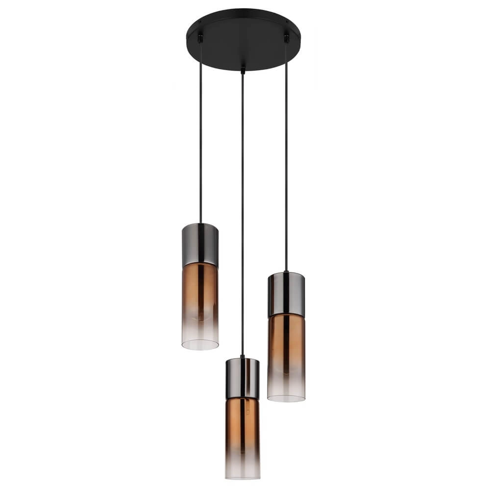 Strakke hanglamp Annika 3-lichts gunmetal rond Globo 9007371468157