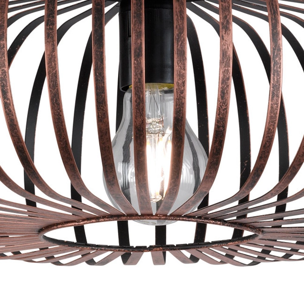 Spijltjes design plafondlamp Johann koperbruin Trio 4017807356823