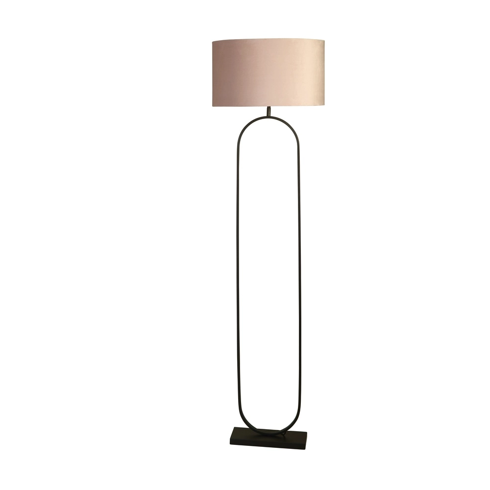Vloerlamp Modish zwart met roze kap Vloerlamp Modish zwart met roze kap