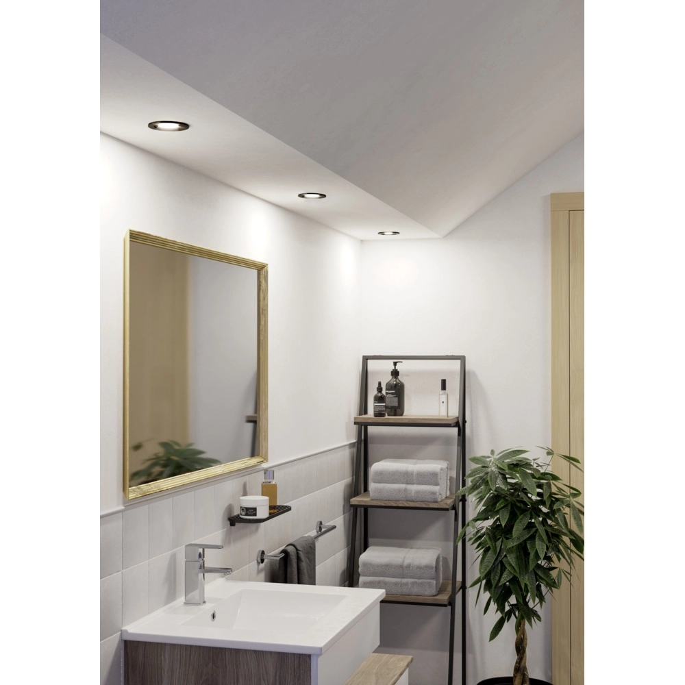 Inbouwspot Barranco zwart Ø 8,4cm IP44 - 3000K Eglo 9008606359165