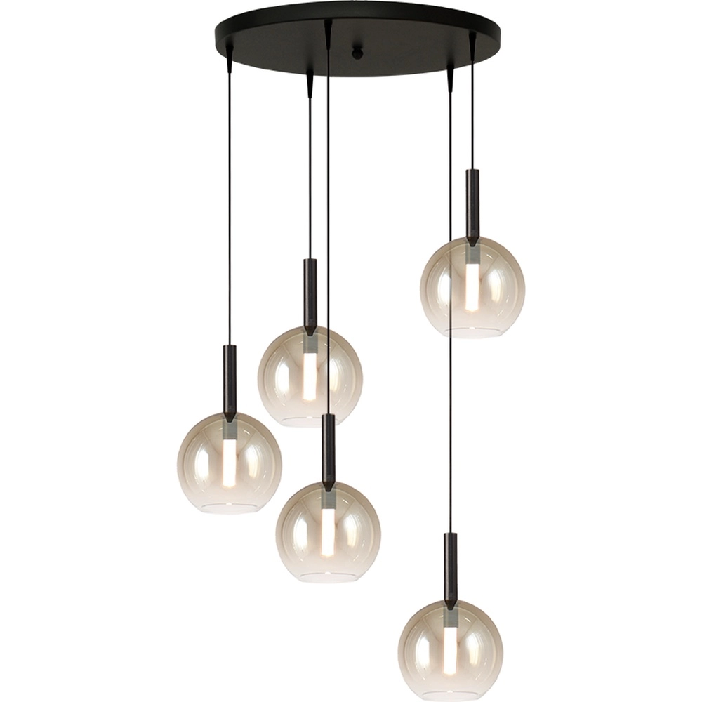 5L vide hanglamp Lido Ball met Ø 17cm gold-fading glas