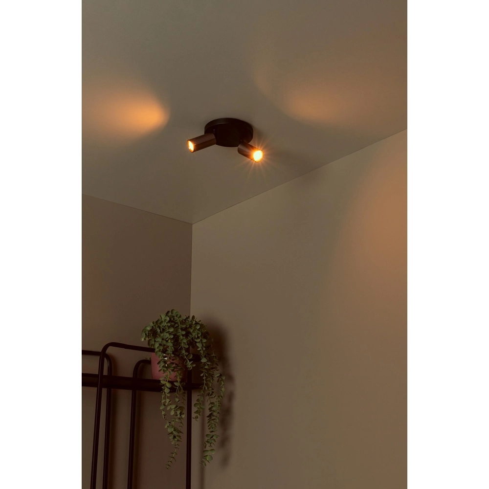 Plafondspot Ritmo mini GU10 2-lichts koffie bruin Lucide 5411212093998