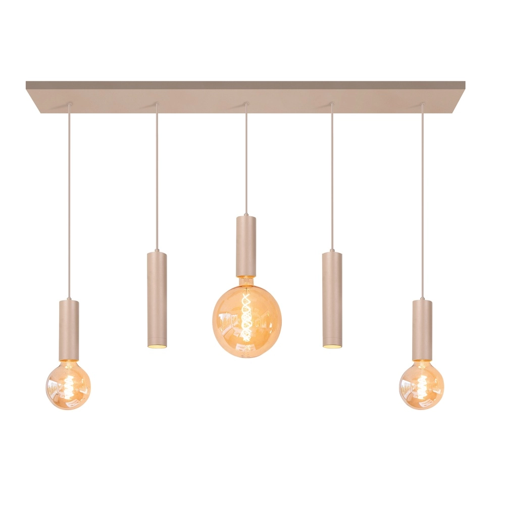 Design hanglamp Locarno 5-lichts zand bruin