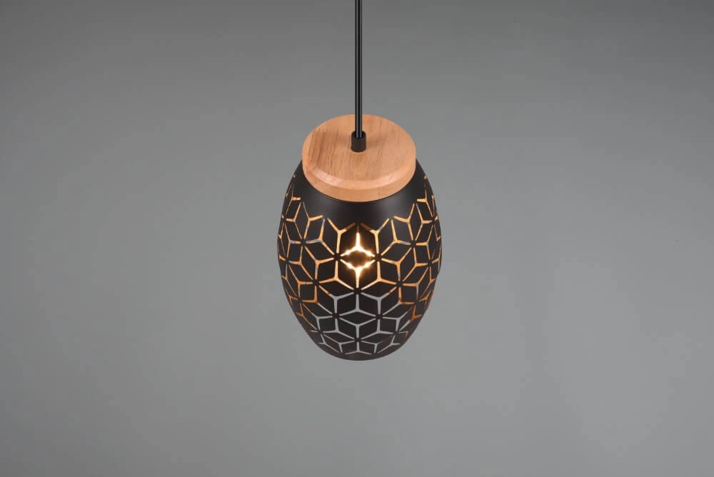 Zwart goude hanglamp Bidar design Trio 4017807574883