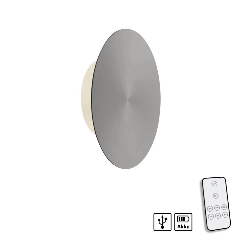 Design wandlamp Akku Puntua Ø 18cm grijs Paul Neuhaus 4012248372487