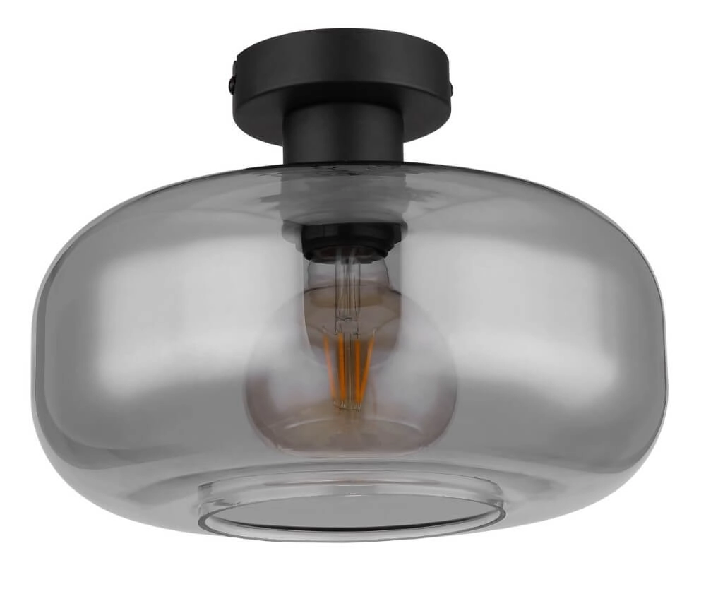 Zwarte plafondlamp Giuseppe smoke glas Globo 9007371432226