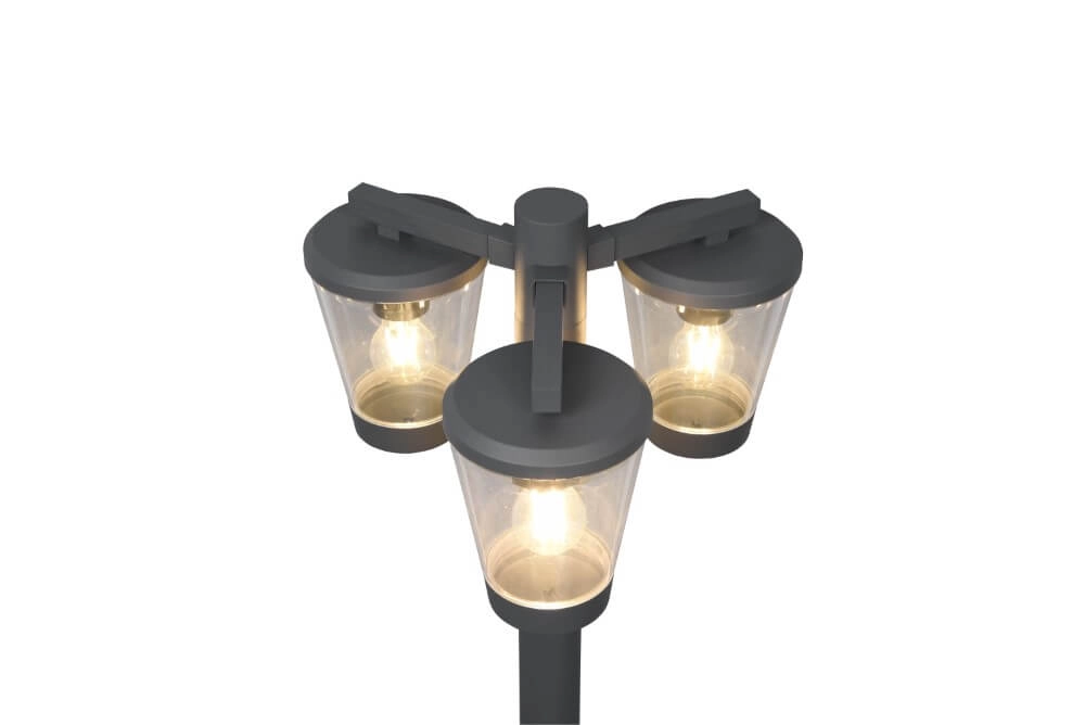 Tuinlantaarn Cavado 3-lichts 220cm antraciet Trio 4017807506228