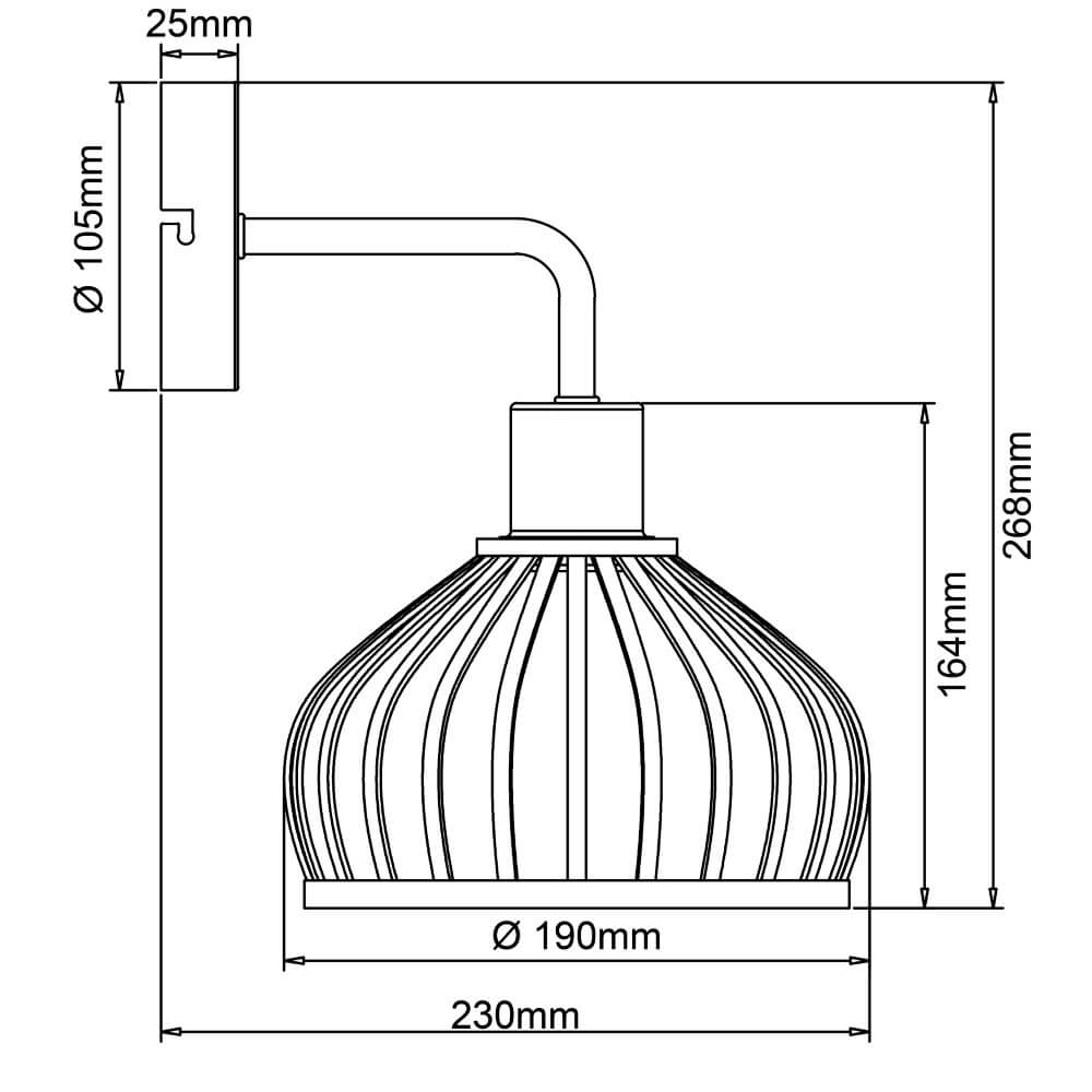 Houten wandlamp Norah Brilliant 4004353409554