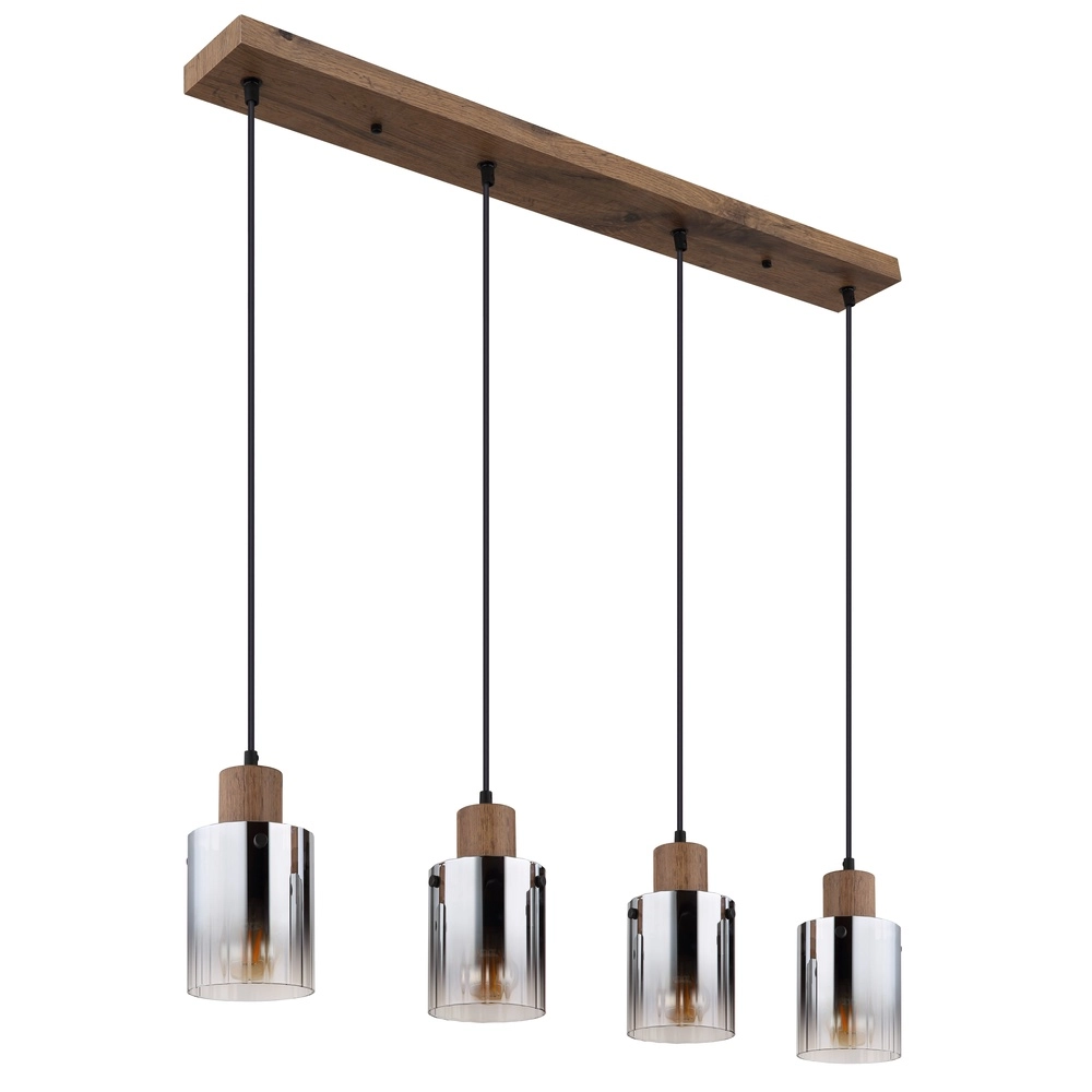 Hanglamp Underwood hout 4-lichts Globo 9007371507658