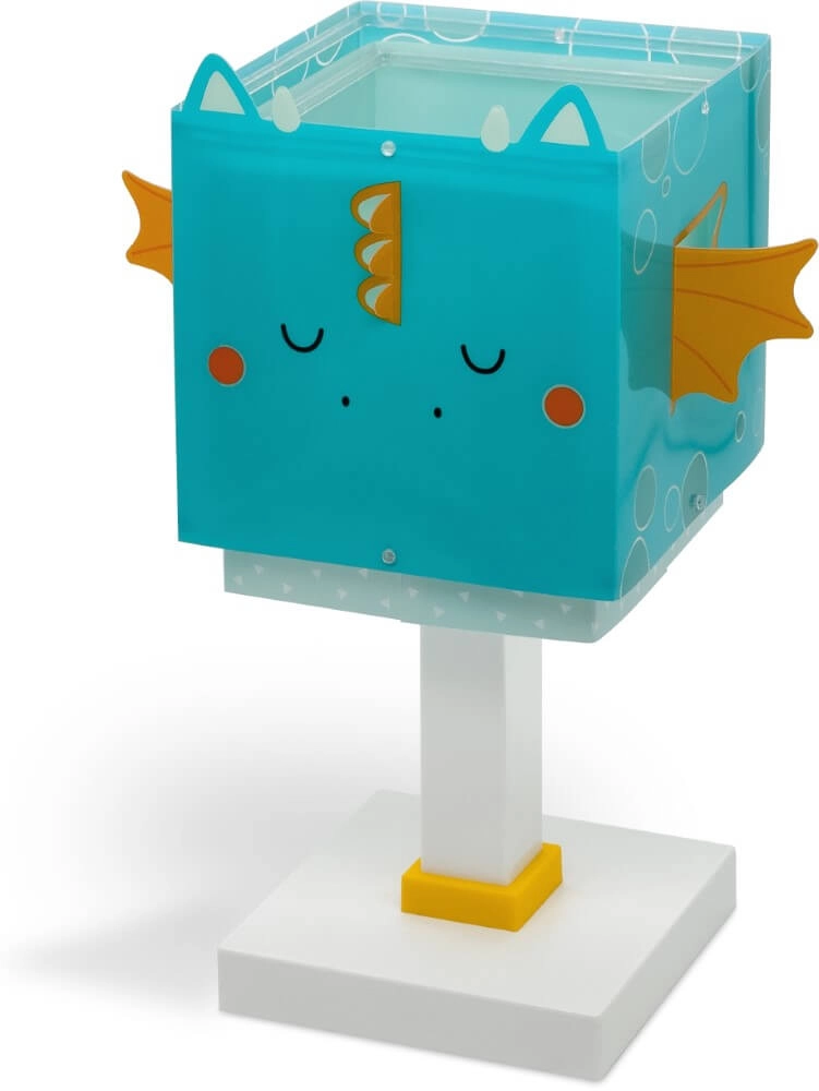 Design tafellamp Little Dragon blauw met wit