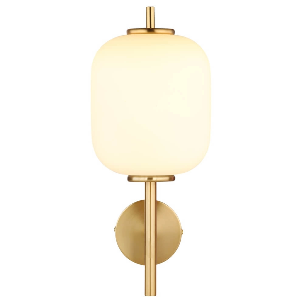 Gouden wandlamp Ewald wit glas Globo 9007371455584