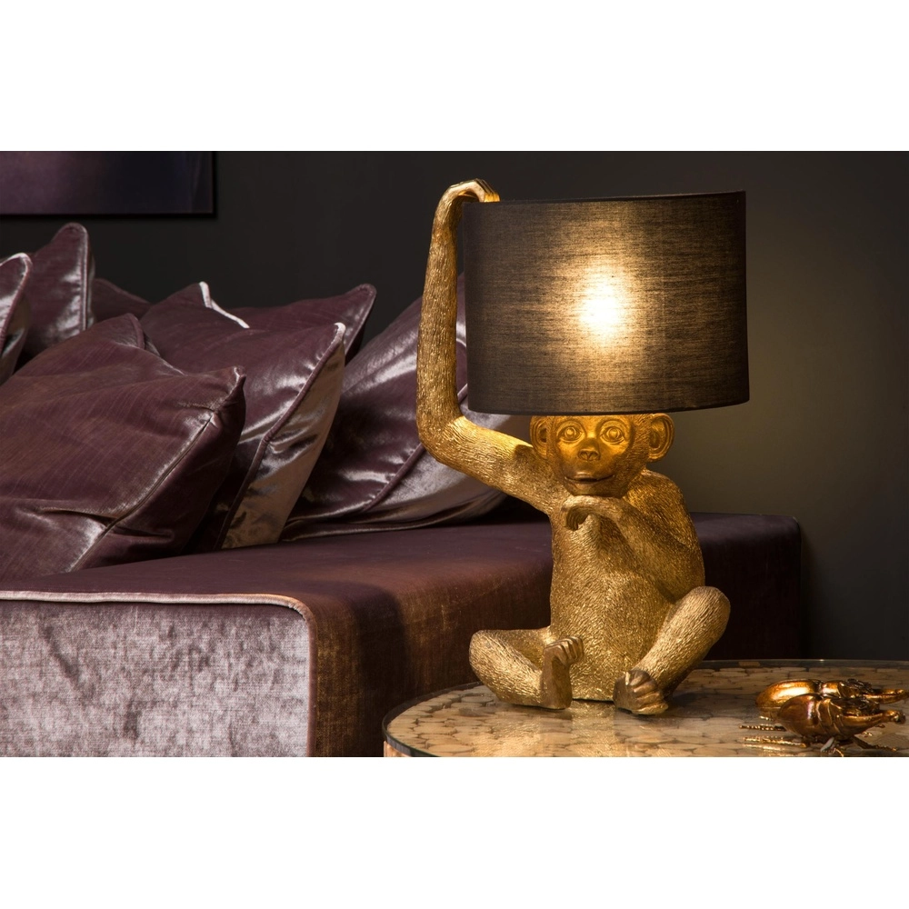 Tafellamp Extravaganza Chimp aapje zwart met goud Lucide 5411212105325