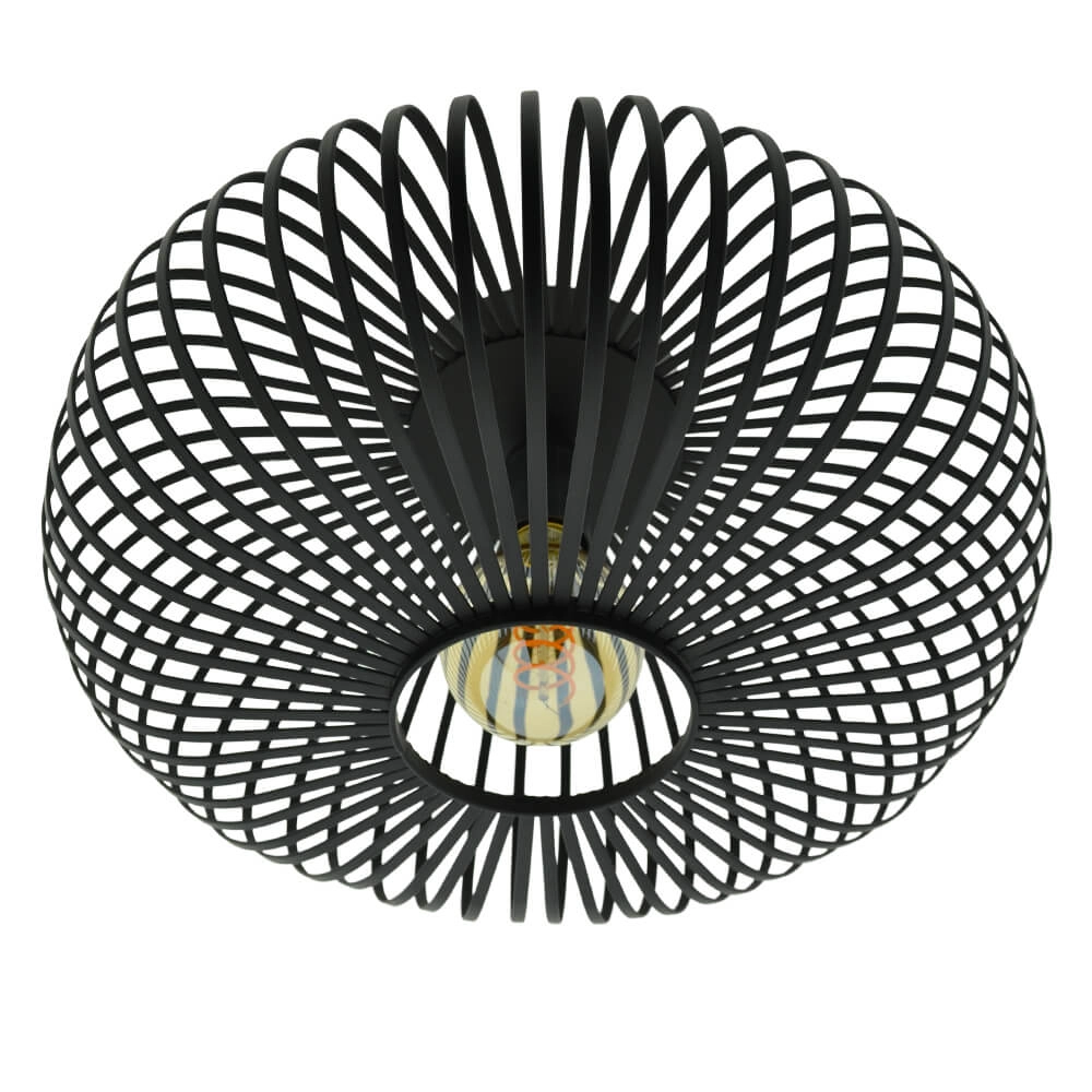 Zwarte plafondlamp Gabbia Rond Ø 40cm Lyora 8716803509573