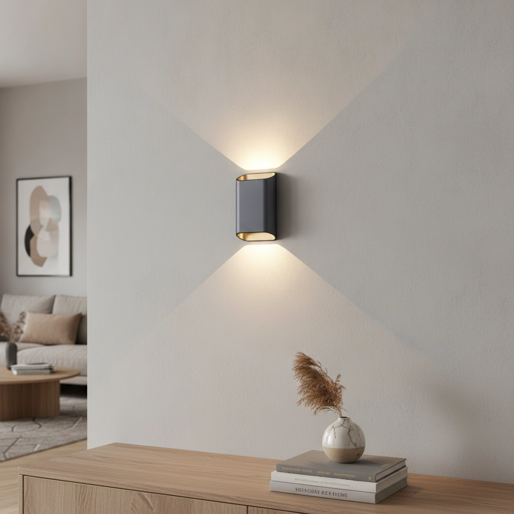 Wandlamp Diaz S Zwart met goud