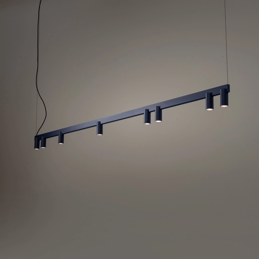 Design hanglamp Fourty 8-lichts marine blauw Lyora 5903139122900