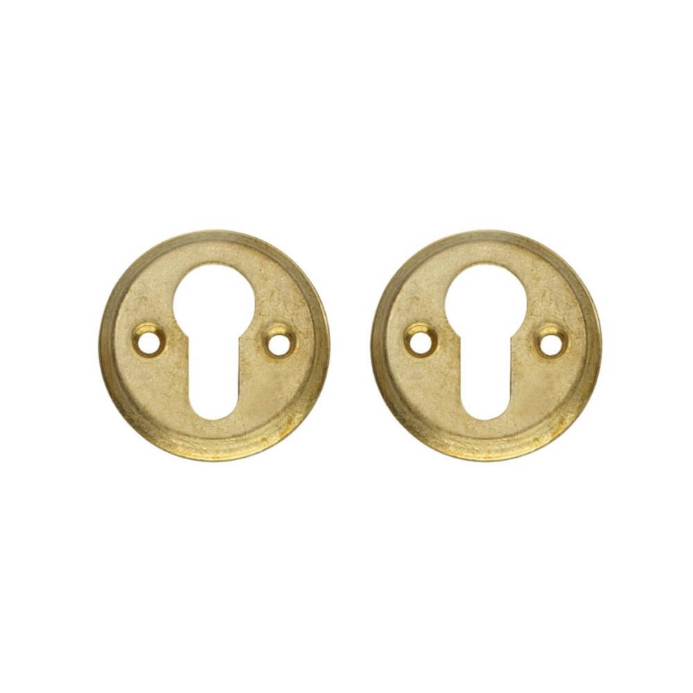 Set van 2 cilinderrozetten Tira rond messing getrommeld schroef