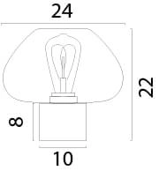 Tafellamp Genua zwart met goud glas Ø 24cm Masterlight 8718121357164