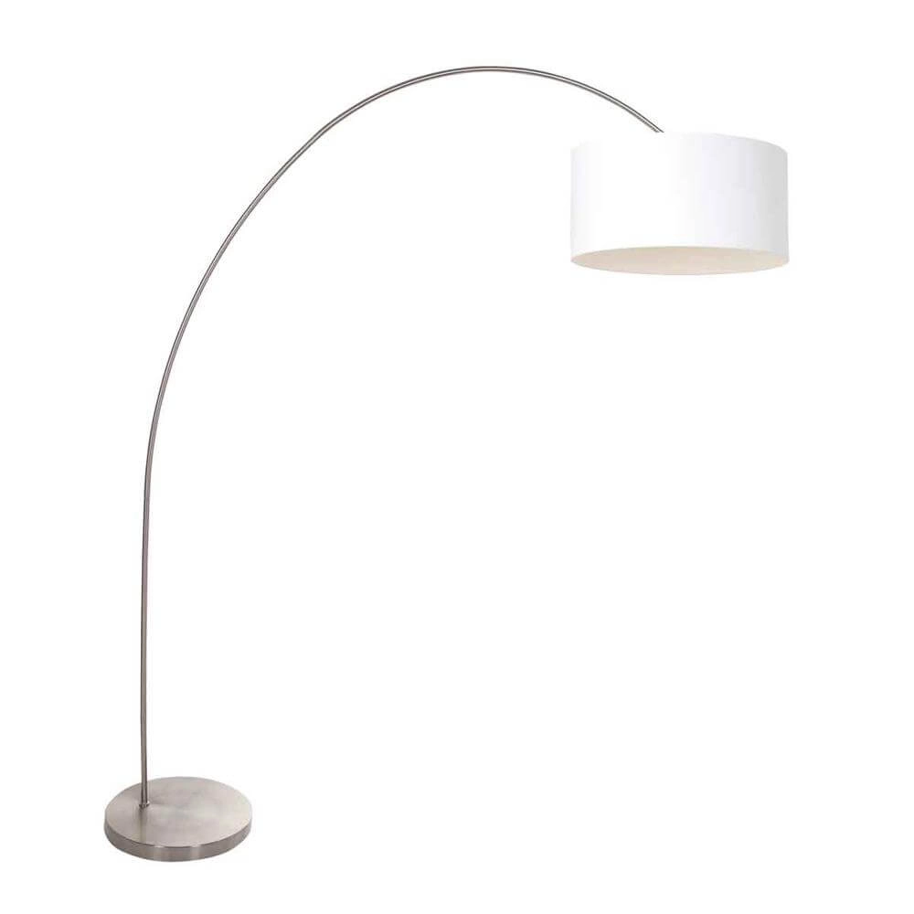 Booglamp Solva metaal met witte kap