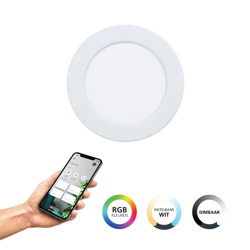 IP44 inbouw lamp Fueva 6-Z Zigbee - wit - Ø 12cm Eglo 9008606331000
