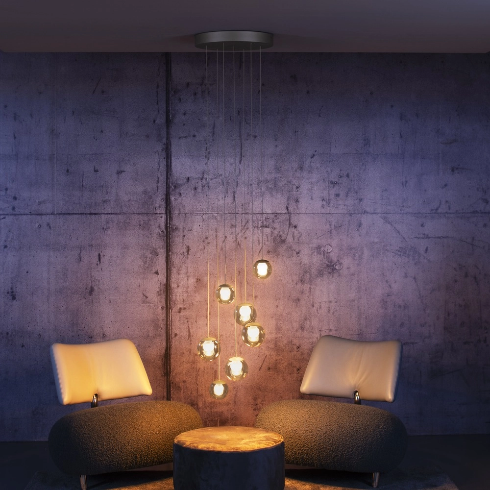 7-lichts hanglamp Pure Popup bronce Paul Neuhaus 4012248396681