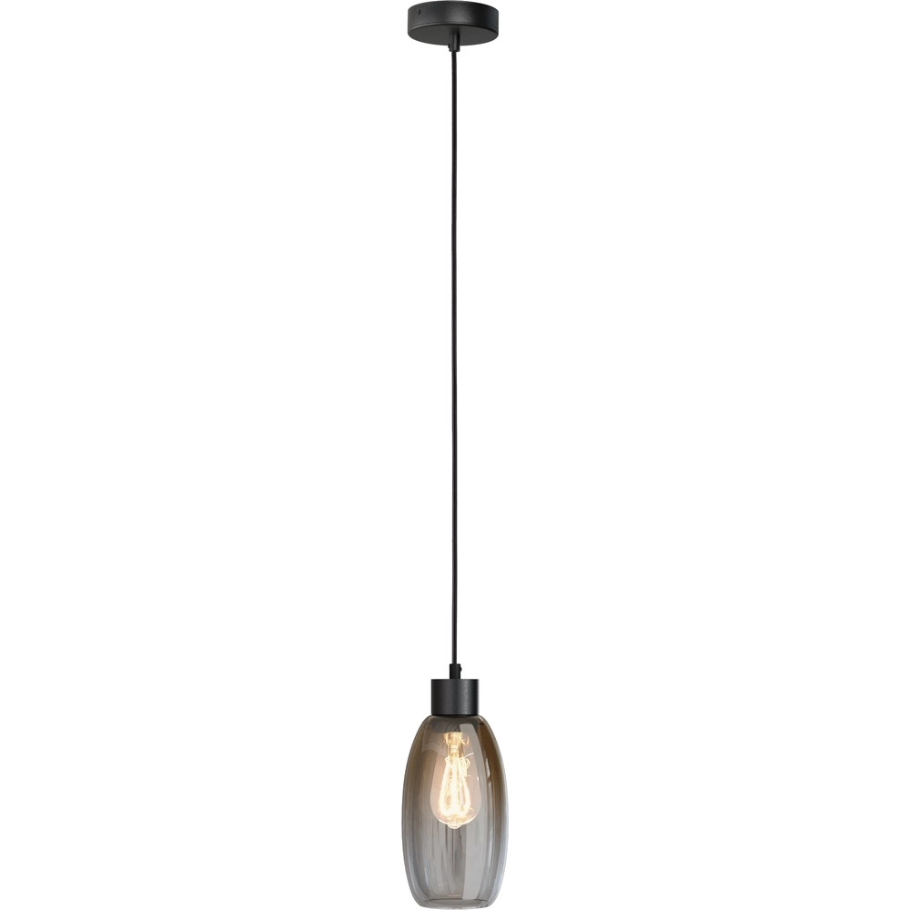 Glazen hanglamp Olive Ø 12,5cm - zwart