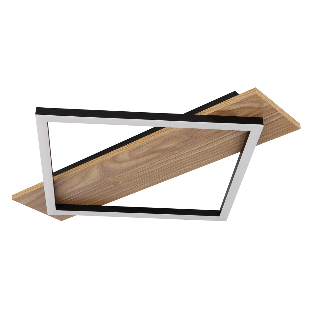 Plafondlamp Beatrix I zwart met hout Globo 9007371465392