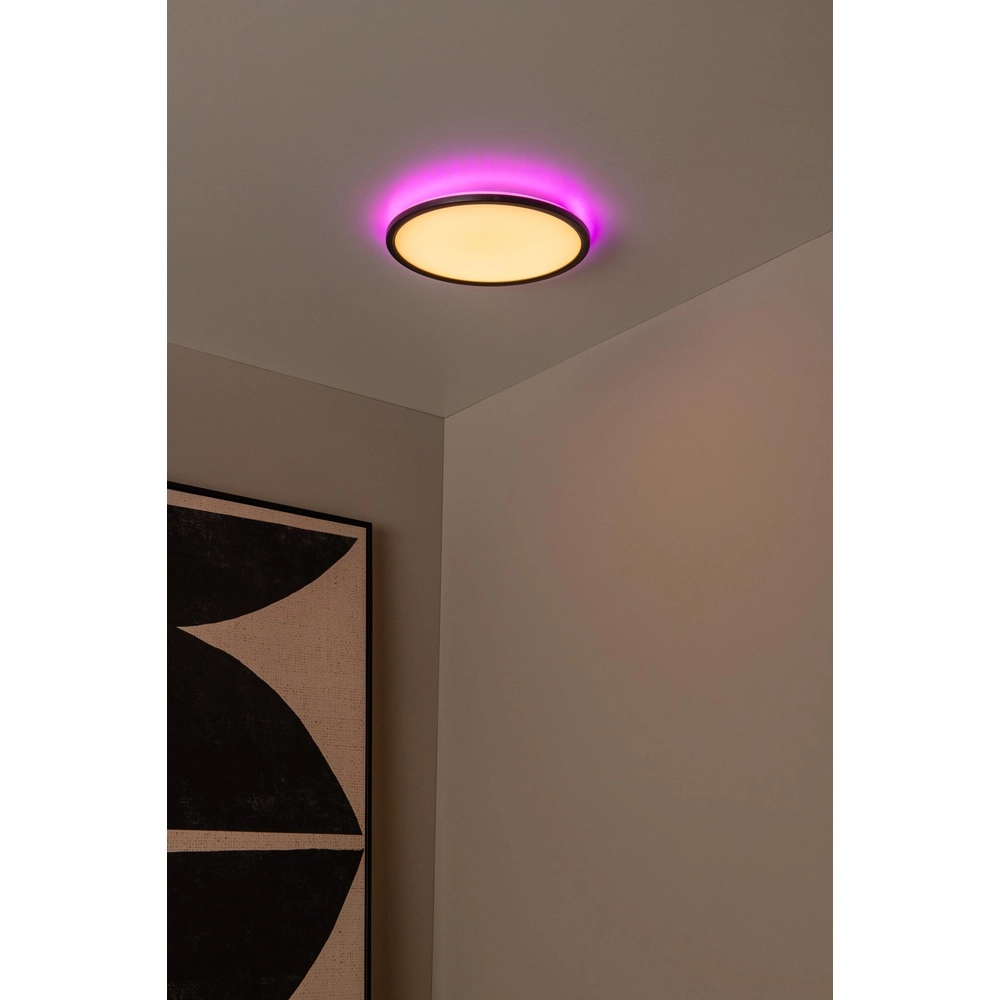 Plafonniere Castor zwart met wit Ø 32cm Lucide 5411212071804