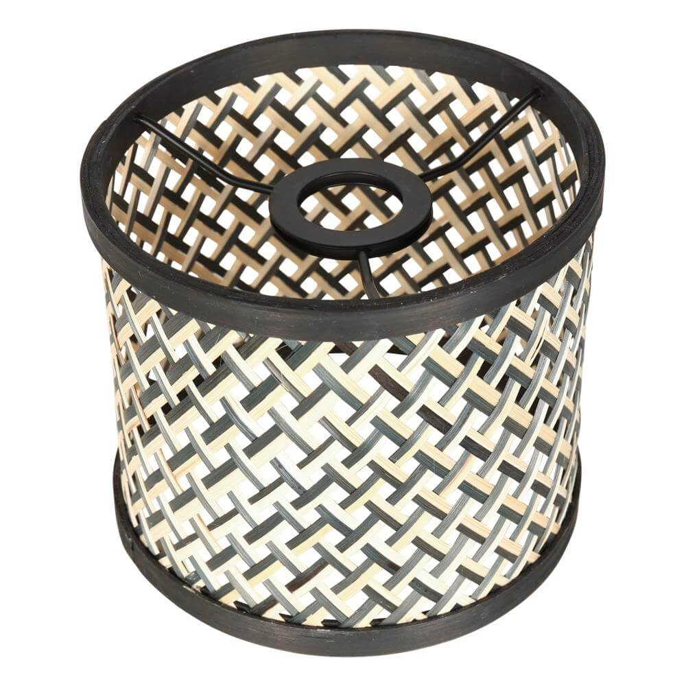 Wandlamp Stang met dimmer zwart en bamboe kapje Steinhauer 8712746172089