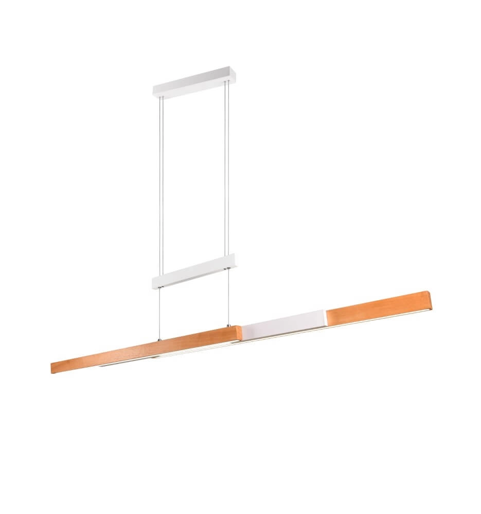 Kantoor hanglamp Trajan met houtlook en wit Trio 4017807613018