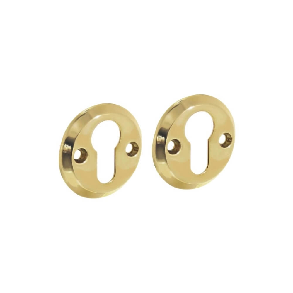 Set van 2 cilinderrozetten Tira rond messing gelakt schroef