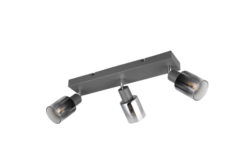 3-lichts plafondlamp Cadiz zwart Trio 4017807615777