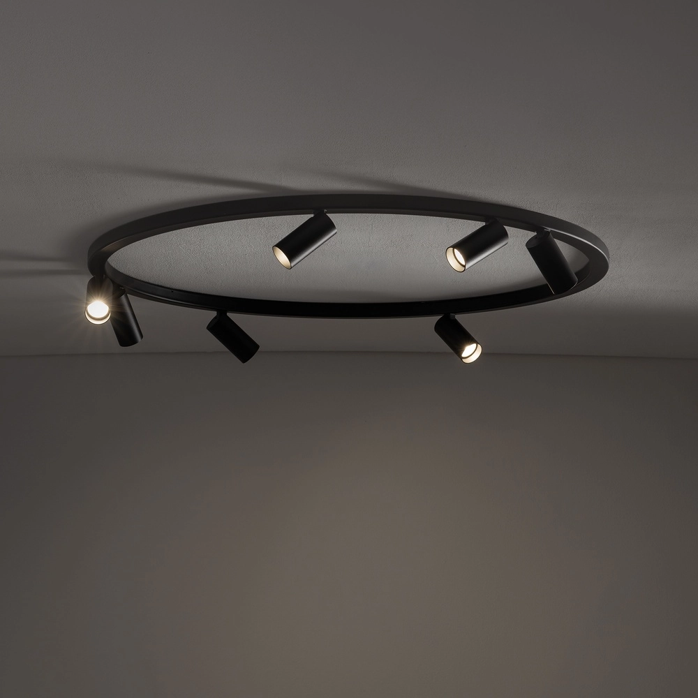 Cirkel opbouwspots Fourty 7x GU10 - zwart Lyora 5903139119443