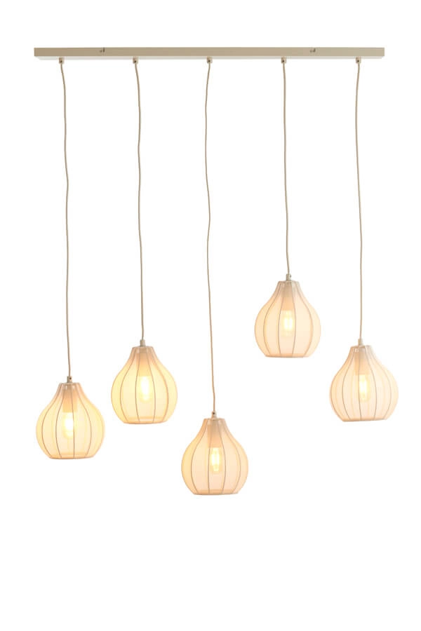 Crème hanglamp Elati 5-lichts 100cm