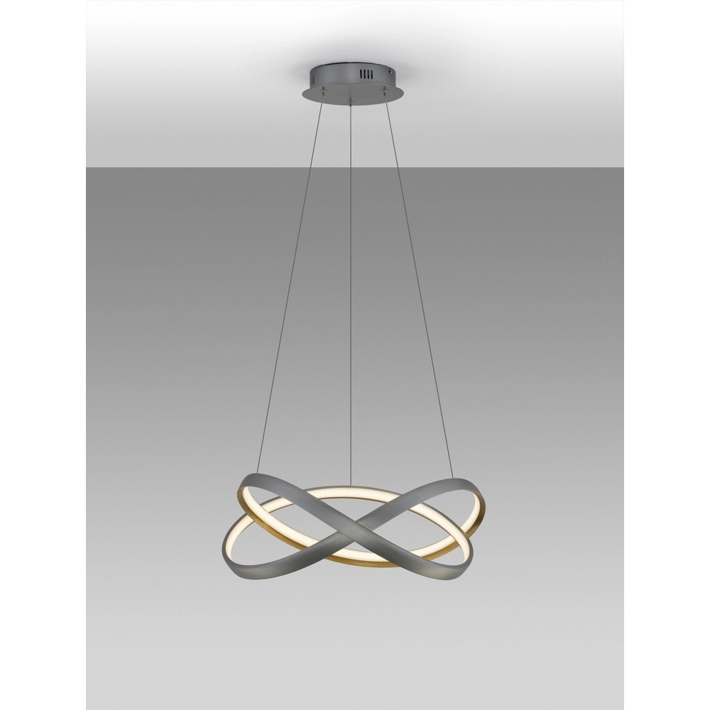 Design hanglamp Odrey zilvergrijs met goud