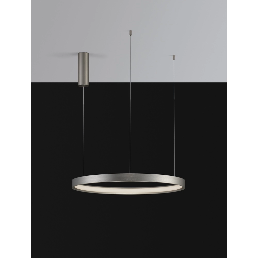 Ronde hanglamp Perrine zilvergrijs Ø 60cm Lyora 5212017438430