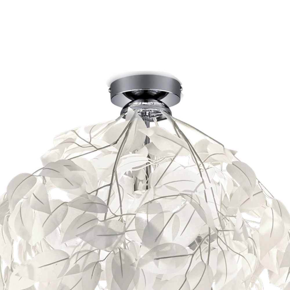 Plafondlamp met blaadjes Leavy 38cm grijswit Trio 4017807303599
