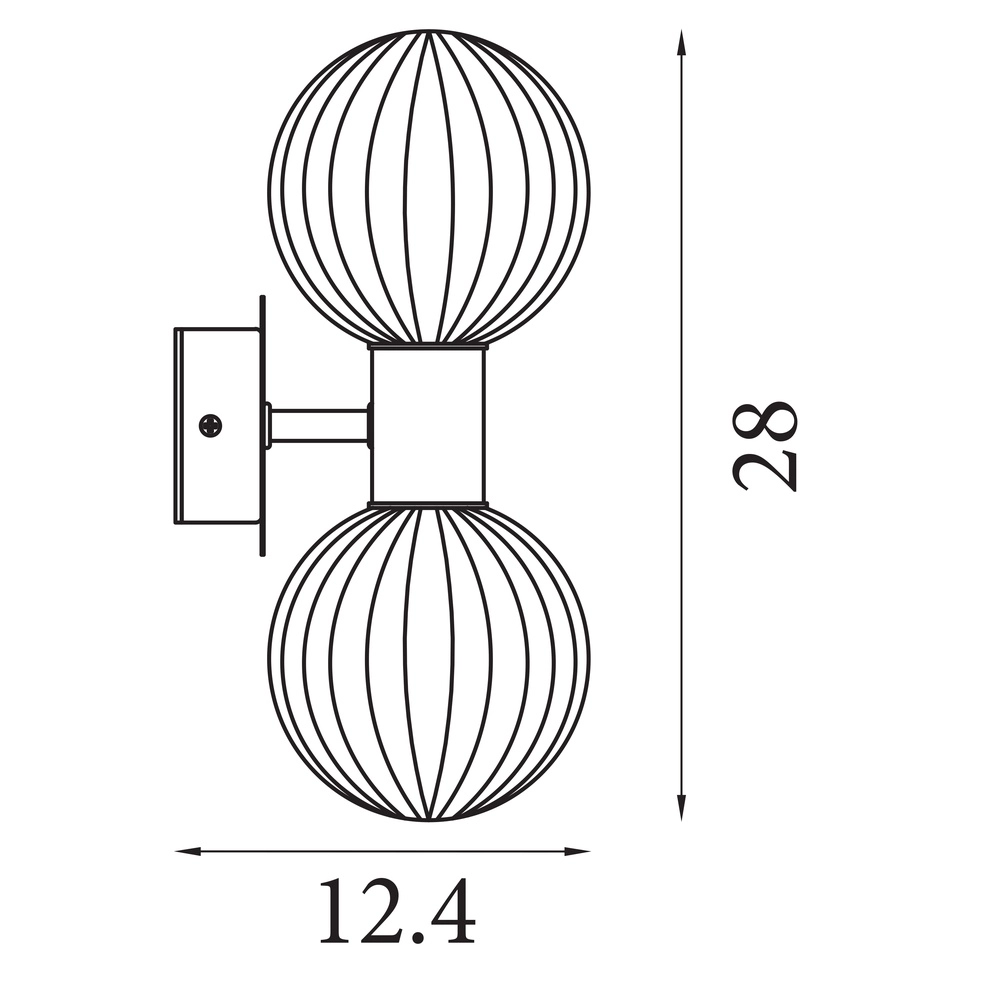 Wandlamp Luminsphere zwart dubbel Searchlight 5053423297415