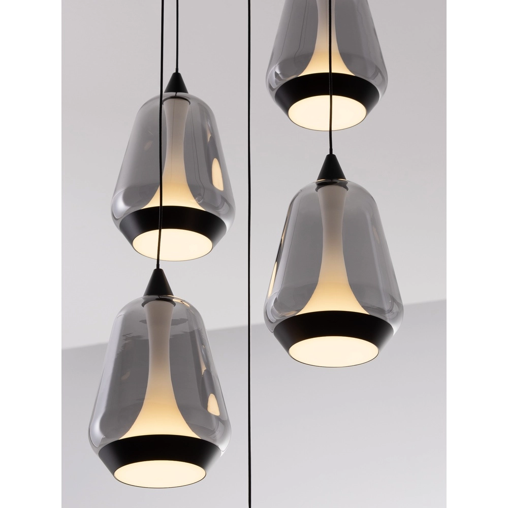 Design hanglamp Alish 5-lichts smoke glas